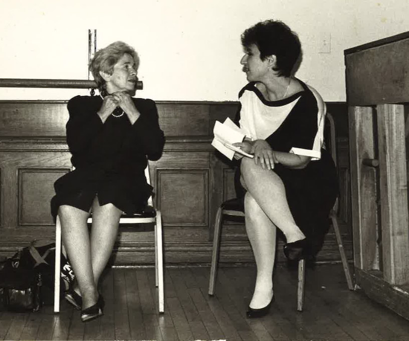 Dr. Ruth Westheimer and Susan Engel backstage at 92NY, 1983