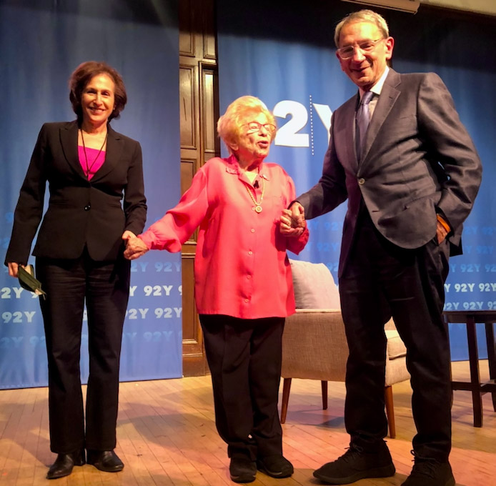 Onstage at 92NY with Susan Engel, Dr. Ruth and Rabbi Peter Rubinstein