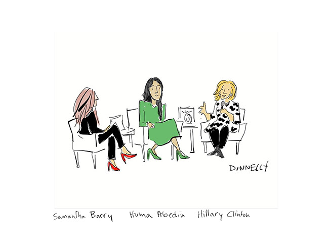 Huma Abedin and Hillary Clinton in Conversation with Samantha Barry