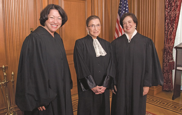 P22 Elena Kagan Sonya Sotomayor and RBG CREDIT Collection of the Supreme Court of the United States Steve Petteway